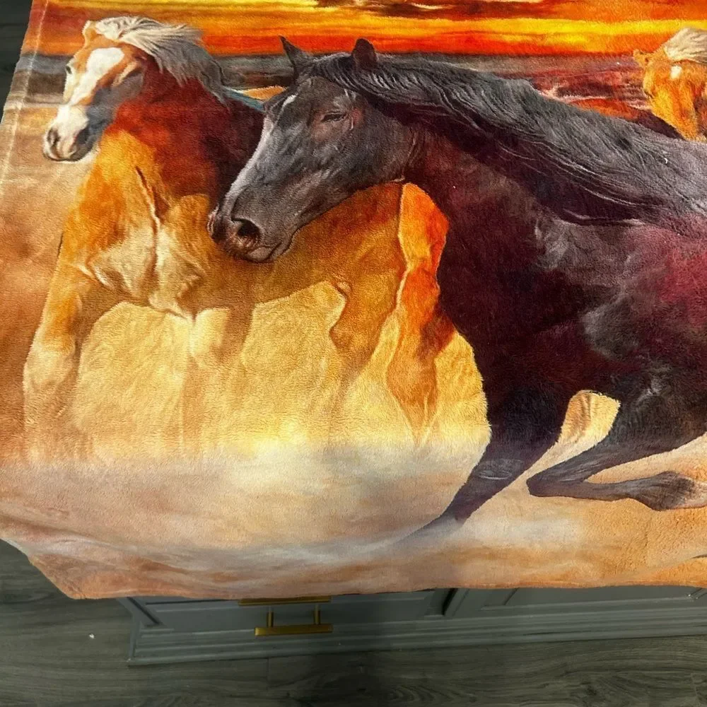 Wild Horse Print Blanket NWOT